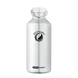 ecotanka thermoTANKA 1200ml double-wall vacuum insulated stainless steel water bottle with eco-friendly classic stainless steel lid, keeps drinks hot or cold for hours, reusable and BPA-free.