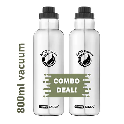 ecotanka thermoTANKA 800ml Double-Wall Vacuum Bottle with ScrewTOP Lid – Twin Pack primary image