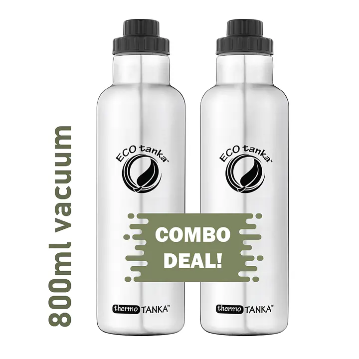 ecotanka thermoTANKA 800ml Double-Wall Vacuum Bottle with ScrewTOP Lid – Twin Pack - Master