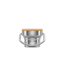 ecotanka Stainless Steel Bamboo Lid (SSB), eco-friendly replacement lid with natural bamboo top and stainless steel base, LFGB standard silicone seal, BPA-free, compatible with 350ml-1200ml ECOtanka bottles.